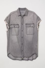 H M Short sleeved denim shirt at H&M