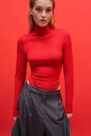 H M Turtleneck Bodysuit in Red at H&M