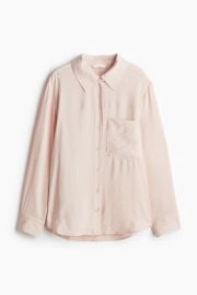 H M Viscose Blend Shirt in Powder Pink at H&M