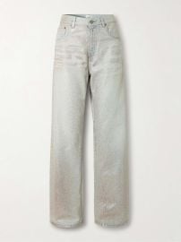 HAIKURE Bonnie Glam glittered mid-rise straight-leg jeans at Net a Porter