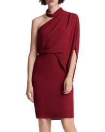 HALSTON Asymmetric Draped Mock-Neck Dress Women - Bloomingdale s at Bloomingdales