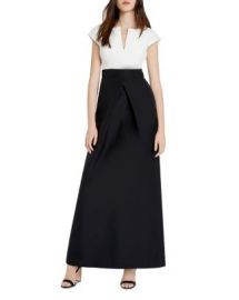 HALSTON HERITAGE Faille Color Block Gown at Bloomingdales