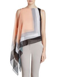 HALSTON HERITAGE Scarf Print Crinkle Chiffon Top at Bloomingdales