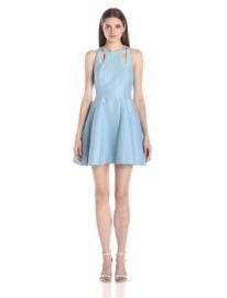 HALSTON HERITAGE Womenand39s Sleeveless Structured Dress with Cutout Detail Glacier 0 Amazon Fashion at Amazon