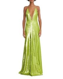 HALSTON Kiara Sequined V Neck Gown   Bloomingdales at Bloomingdales