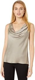 HALSTON Women39s Sleeveless Cowl Neck Satin Top at  Womens Clothing store at Amazon