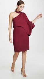 HALSTON Wrap Neck Asymmetrical Drape Dress at Shopbop