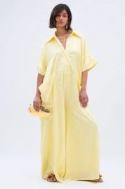 HAPPY HOUR SATIN JUMPSUIT IN YELLOW AKIRA at Akira