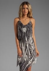 HAUTE HIPPIE Spaghetti Strap Grecian Dress in BlackSwan at Revolve