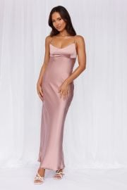 HELLO MOLLY The Samara Satin Maxi Dress Dusty Pink Hello Molly at Hello Molly