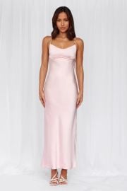 HELLO MOLLY The Samara Satin Maxi Dress Pink Hello Molly at Hello Molly