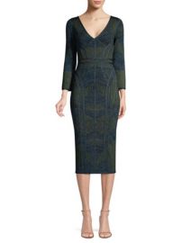 HERVE LEGER - JACQUARD COLUMN BANDAGE DRESS at Saks Fifth Avenue