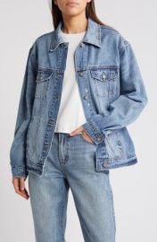 HIDDEN JEANS Clean Distressed Oversize Denim Jacket at Nordstrom