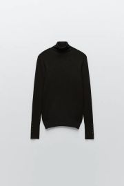 HIGH COLLAR KNIT SWEATER - Dark red   United States at Zara