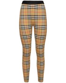 HIGH WAIST CHECK PRINT LYCRA LEGGINGS at Luisaviaroma