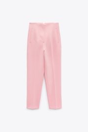 HIGH-WAISTED PRINTED PANTS - Bubble gum   United States at Zara