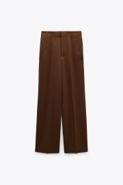 HIGH WAISTED STRAIGHT CUT PANTS - Tobacco   United States at Zara