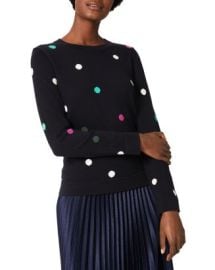 HOBBS LONDON Amelia Cotton Spot Print Sweater   Bloomingdales at Bloomingdales