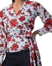 HOBBS LONDON Elizabeth Floral Print Wrap Blouse   Bloomingdales at Bloomingdales