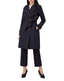 HOBBS LONDON Imogen Piped Trench Coat Women - Bloomingdale s at Bloomingdales