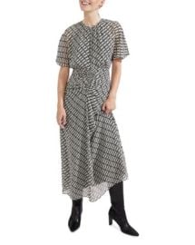 HOBBS LONDON Tegan Printed Flutter Sleeve Midi Dress Bloomingdales at Bloomingdales