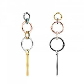 HOLD EARRINGS IN GOLD VERMEIL AND DARK SILVER WITH RINGS at Tous