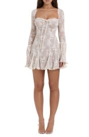 HOUSE OF CB Analissa Long Sleeve Lace Minidress at Nordstrom
