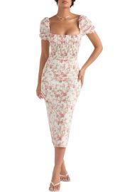 HOUSE OF CB Bellucci Floral Smocked Midi Dress at Nordstrom