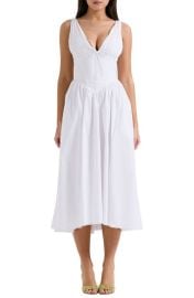 HOUSE OF CB Emmelina Sleeveless Stretch Poplin Midi Dress at Nordstrom