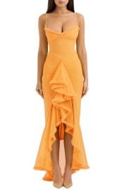HOUSE OF CB Gabbi Ruffle Mesh High-Low Cocktail Dress at Nordstrom