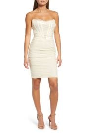 HOUSE OF CB Leila Mesh Strapless Corset Dress at Nordstrom