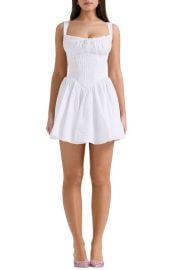 HOUSE OF CB Natassia Corset Cotton Blend Cocktail Minidress at Nordstrom