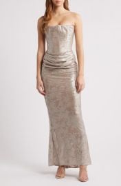 HOUSE OF CB Persephone Strapless Satin Corset Cocktail Dress at Nordstrom