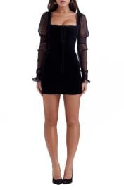 HOUSE OF CB Syana Sheer Juliet Sleeve Minidress at Nordstrom