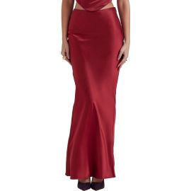 HOUSE OF CB Sydel Bias Cut Satin Maxi Skirt at Nordstrom