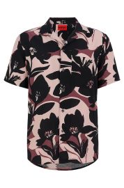 HUGO - Relaxed-fit shirt in digitally printed poplin at Hugo Boss