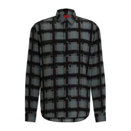 HUGO Relaxed-fit shirt with all-over abstract print Shop Premium Outlets at Shop Simon