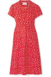 HVN   Morgan printed silk crepe de chine dress at Net A Porter