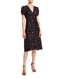 WornOnTV: Kelly’s black cherry print dress on Live with Kelly and Ryan ...