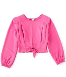 Habitual Big Girls 7-16 Long Sleeve Puff Pleated Tie Top Dillardx27s at Dillards