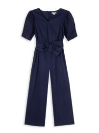 Habitual Kids Girls Wrap-Front Belted Jumpsuit  SaksFifthAvenue at Saks Fifth Avenue