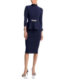 Haby Peplum Mock Neck Dress at Bloomingdales