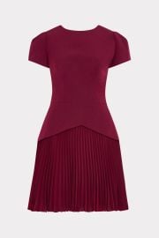 Haddy Pleated Short Sleeve Mini Dress at Milly