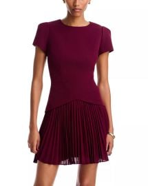 Haddy Pleated Short Sleeve Mini Dress at Bloomingdales