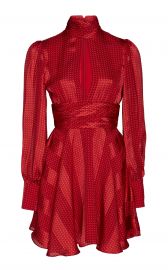 Hadiza High-Necked Printed Silk Mini Dress at Moda Operandi