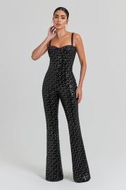 Hailey Black Jumpsuit Jumpsuits NADINE MERABI at Nadine Merabi