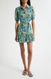Halbini Dahlia Print Puff Sleeve Belted Shirtdress at Nordstrom Rack