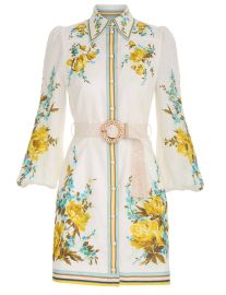 Halcyon Belted Linen Mini Shirtdress at Zimmermann