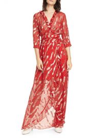 Hali Metallic Print Silk Blend Maxi Dress at Nordstrom