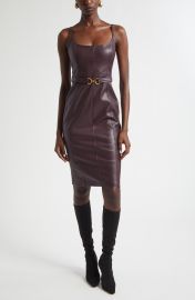 Halia Belted Faux Leather Midi Dress at Nordstrom Rack